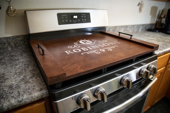 Monogram custom family last name noodleboard - Personalized stove cook top cover noodle boards