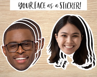 Custom Face Sticker, Stickers from your photo portrait - Die Cut Removable Vinyl, bachelorette bachelor party gifts