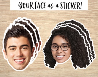 Custom Face Sticker, Stickers from your photo portrait - Die Cut Removable Vinyl, bachelorette bachelor party gifts