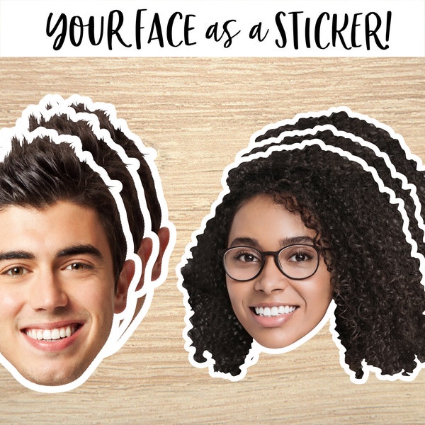 Custom Face Sticker, Stickers from your photo portrait - Die Cut Removable Vinyl, bachelorette bachelor party gifts