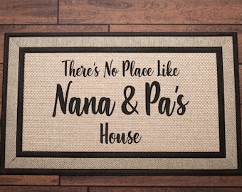 No Place Like Doormat, Personalized - Gift for Grandparents, Door Mat, Custom Doormat, Personalized Doormat, Custom Mat