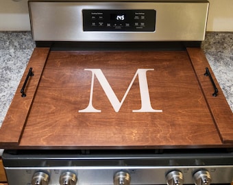 Initial Monogram Serif Classic style - Personalized stove cook top cover noodle boards