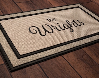 Family Name Welcome Mat - Custom Personalized Doormat, New Home Gift, Closing Gift, Housewarming Gift