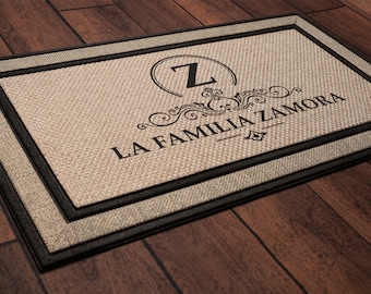 La Familia Last Name Spanish Welcome Mat - Housewarming Gift, Wedding Gift Ideas, Personalized Doormat, Last Name Doormat, Closing Gift