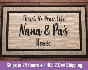 No Place Like Doormat, Personalized - Gift for Grandparents, Door Mat, Custom Doormat, Personalized Doormat - 2 day shipping