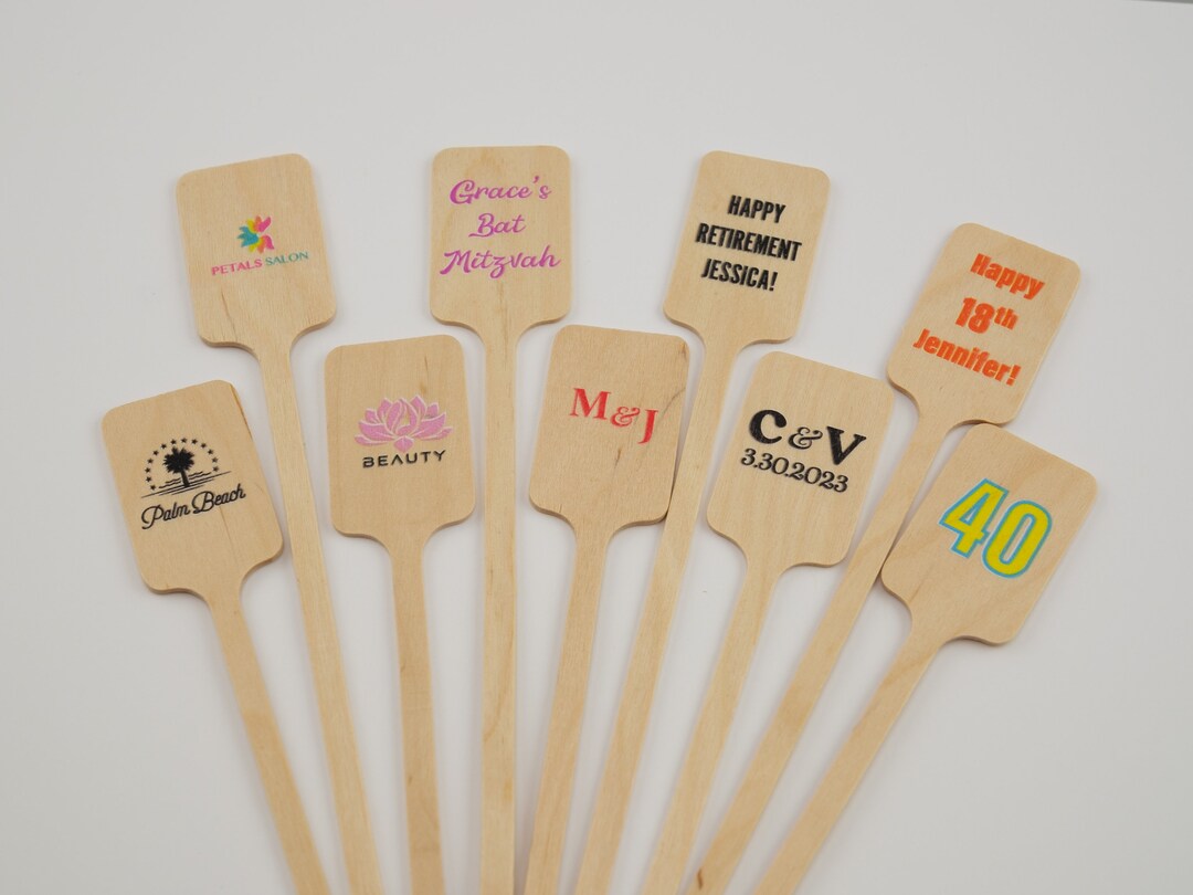 Custom Printed Drink Stirrer Food Picks Personalized With Your Logo
