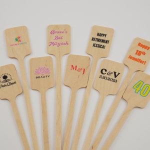 Custom Printed Drink Stirrer Food Picks - Personalized with your logo, photo, custom message, cocktail, coffee stirrer, cocktail
