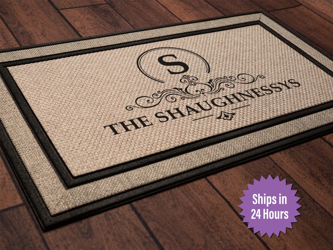 Monogram Custom Family Last Name Doormat Mat 18x30