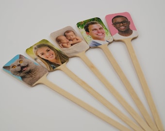 Custom Photo Stirrer, Food Pick, Skewer - Your face, pet, picture, custom message on a drink stirrer