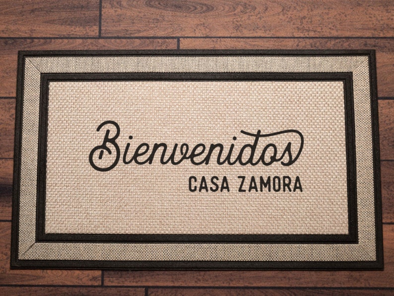 Bienvenidos Nombre Last Name Door Mat Housewarming Gift Etsy