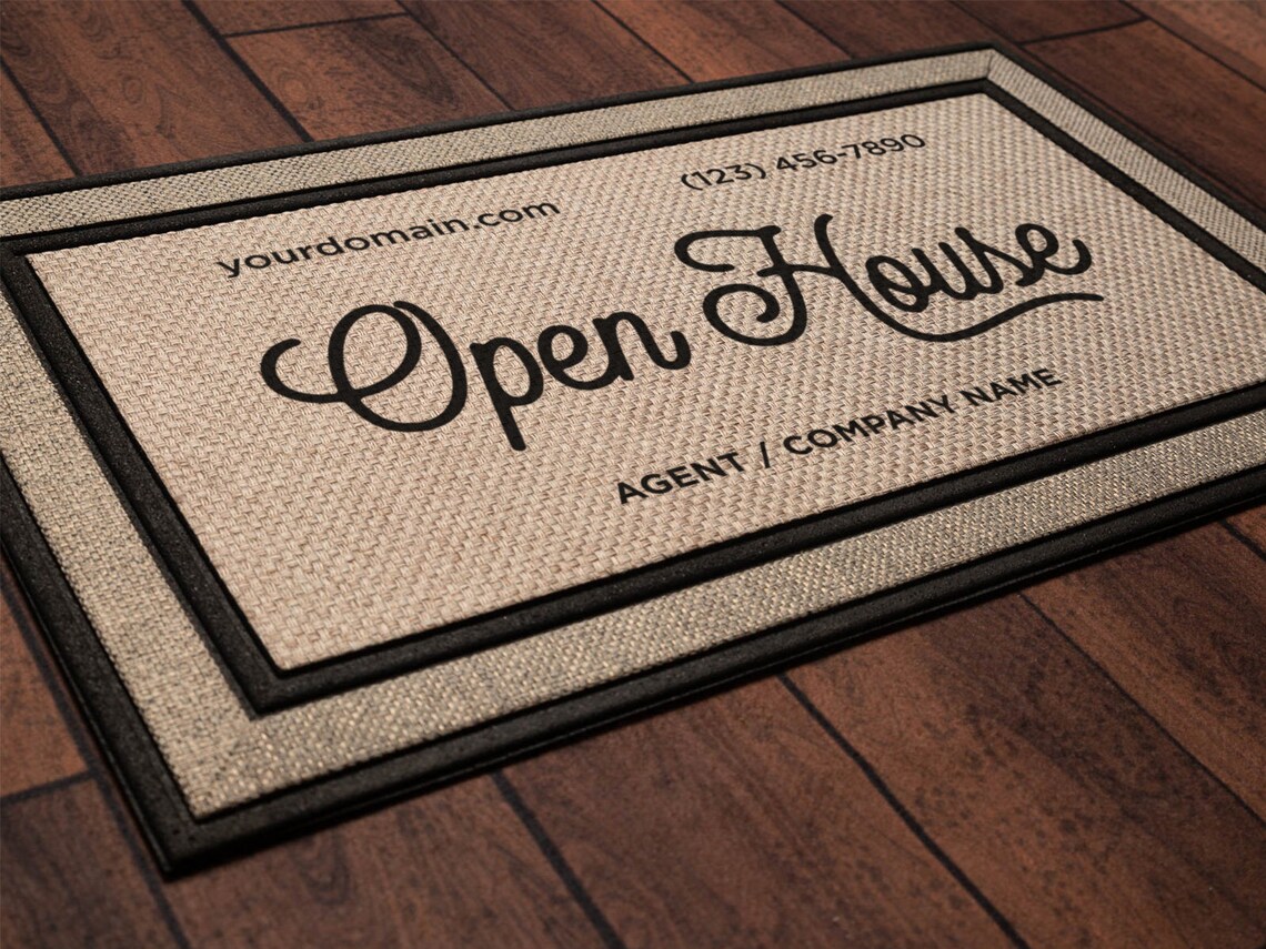Open House Mat Real Estate Agent Doormat Mat Etsy