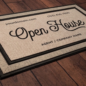 Open House Mat - real estate agent doormat welcome mat - Personalized Real Estate Agent gift