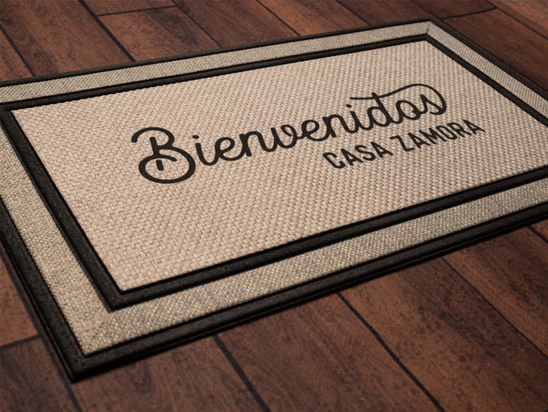 Bienvenidos Nombre Last Name Door Mat Housewarming Gift Etsy