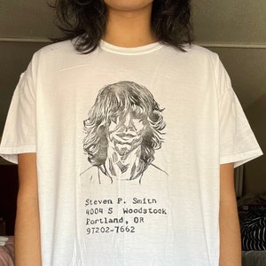 Elliott Smith Liscense Tee - Graphic Tee Block Print DIY upcycled indie music alternative punk emo clothing 90s 2000s