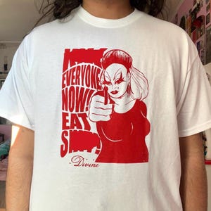 Divine Pink Flamingos T-Shirt - John Waters Cult Cinema Queer Film Drag Queen Screen Print LGBTQ