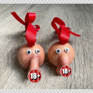 Christmas Googly eyed crack and sack bauble mature -gag gift - mature - gift - tree decoration- secret Santa- illylarlar -funny