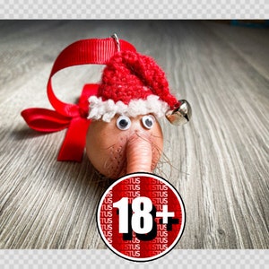 Christmas mature Googly eyed Santa crack and sack bauble -gag gift - mature - gift - tree decoration- secret Santa- illylarlar -funny