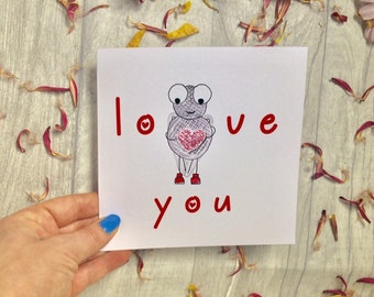 Hand gezeichnet Valentinstag Karte - leer innen