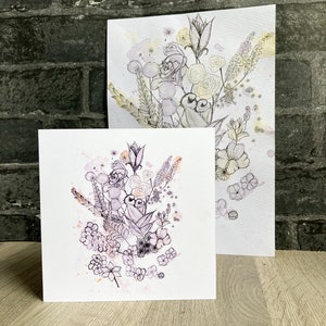 Fleur de printemps/carte de voeux florale, toute occasion, merci, carte de fleur