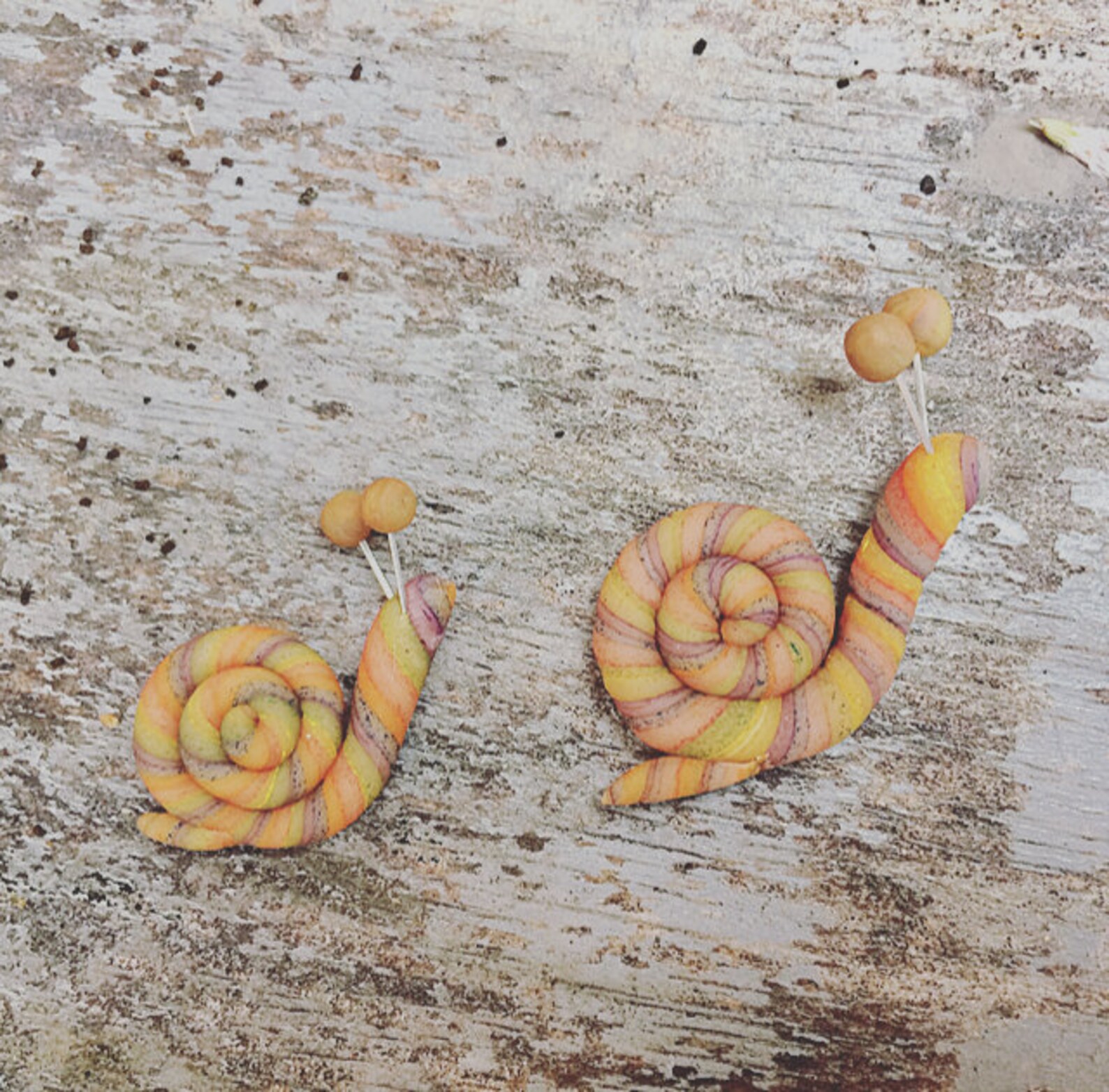 Snail Magnets Set of 2 Snail Magnets -garden - Nature Magnet - Rainbow - Fridge ...