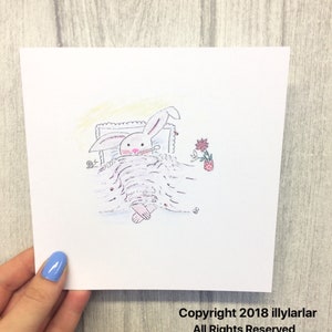 disegnato a mano ottenere bene carta - carta coniglio - carta coniglio - ottenere ben presto carta -vuoto all'interno