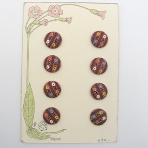 8 glazen knopen uit Gablonz, antieke knopen, kostuum, kostuumknopen, verzamelobjecten, op voorbeeldkaart, vintage, diameter 18 mm