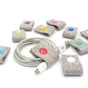 Cable ties, cable holder, felt, wool felt, headphone cable, power supply cable, cable folder, no more tangled cables