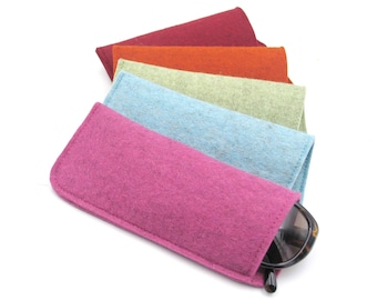 Felt glasses case, sunglasses case, glasses case dark red, orange, turquoise, pink, green, glasses cover made of felt, glasses case simple