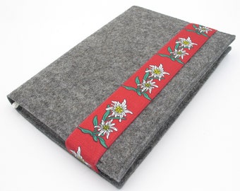 Calendar cover made of felt cover book cover wool felt edelweiss customizable for DIN A 5 book calendar notebook diary