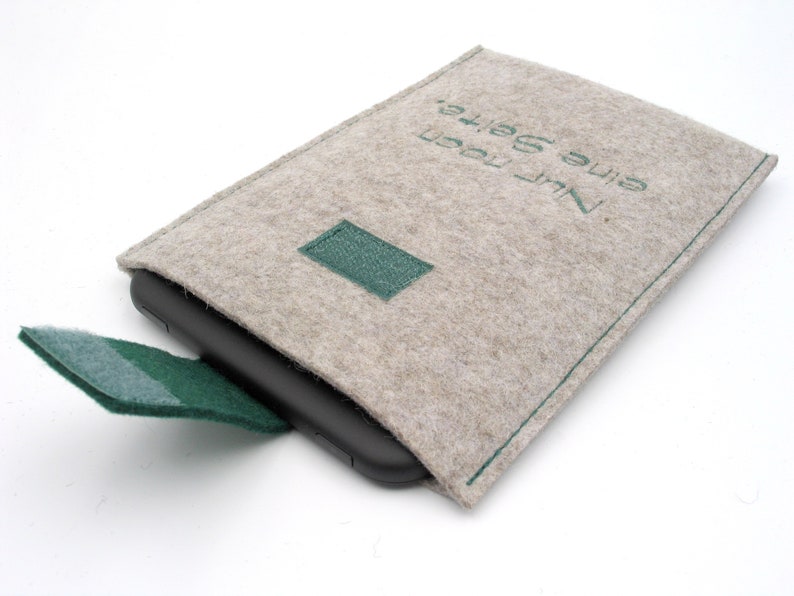 eReader Bag,eBook Reader Case,Bag for Tolino,Kindle,Kobo,100% Virgin Wool Felt,Grey image 3