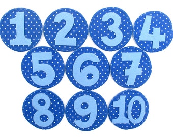 Numbers for birthday crown, numbers for boys crown, interchangeable numbers for birthday crown, numbers made of felt, blue, crown boys, blue numbers