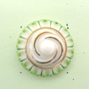 6 glazen knoppen gemaakt van gablonz, verzamelobjecten, op sample kaart, handgeschilderd, vintage, diameter 23 mm