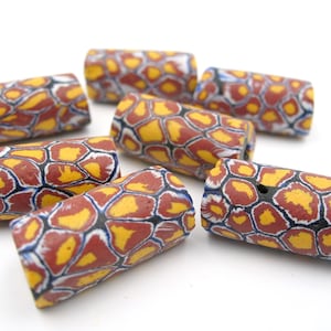 7 Venetian millefiori trade beads, trade beads, antique glass beads