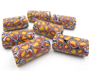 7 Venetian millefiori trade beads, trade beads, antique glass beads