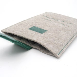 eReader Bag,eBook Reader Case,Bag for Tolino,Kindle,Kobo,100% Virgin Wool Felt,Grey image 2