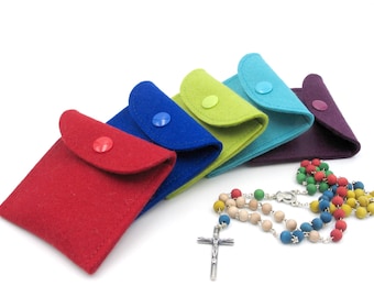 Rosary bags,Bag for Rosary,Case for Rosary,Bag for Rosary,Felt bags,Colorful,Communion,Pencil case for Rosary