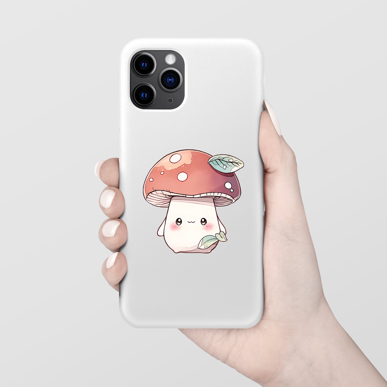 Cute Mushroom Watercolor Clipart Set Kawaii Mushroom Etsy