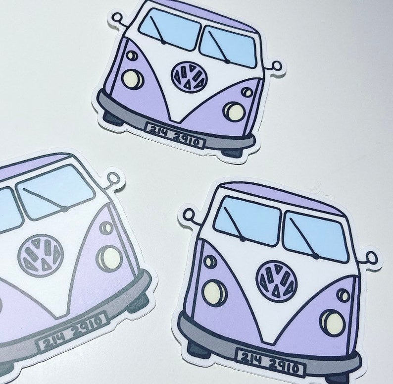 van sticker matte aesthetic sticker purple sticker etsy