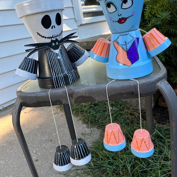 Jack and Sally flowerpots