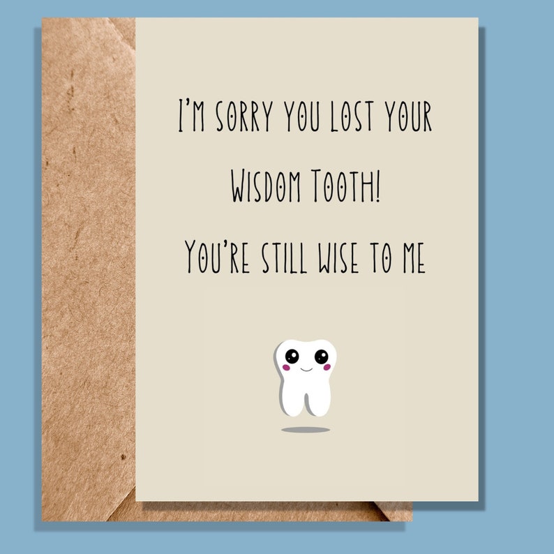 Printable Card Get Well Digital Card Wisdom Teeth Wisdom Etsy