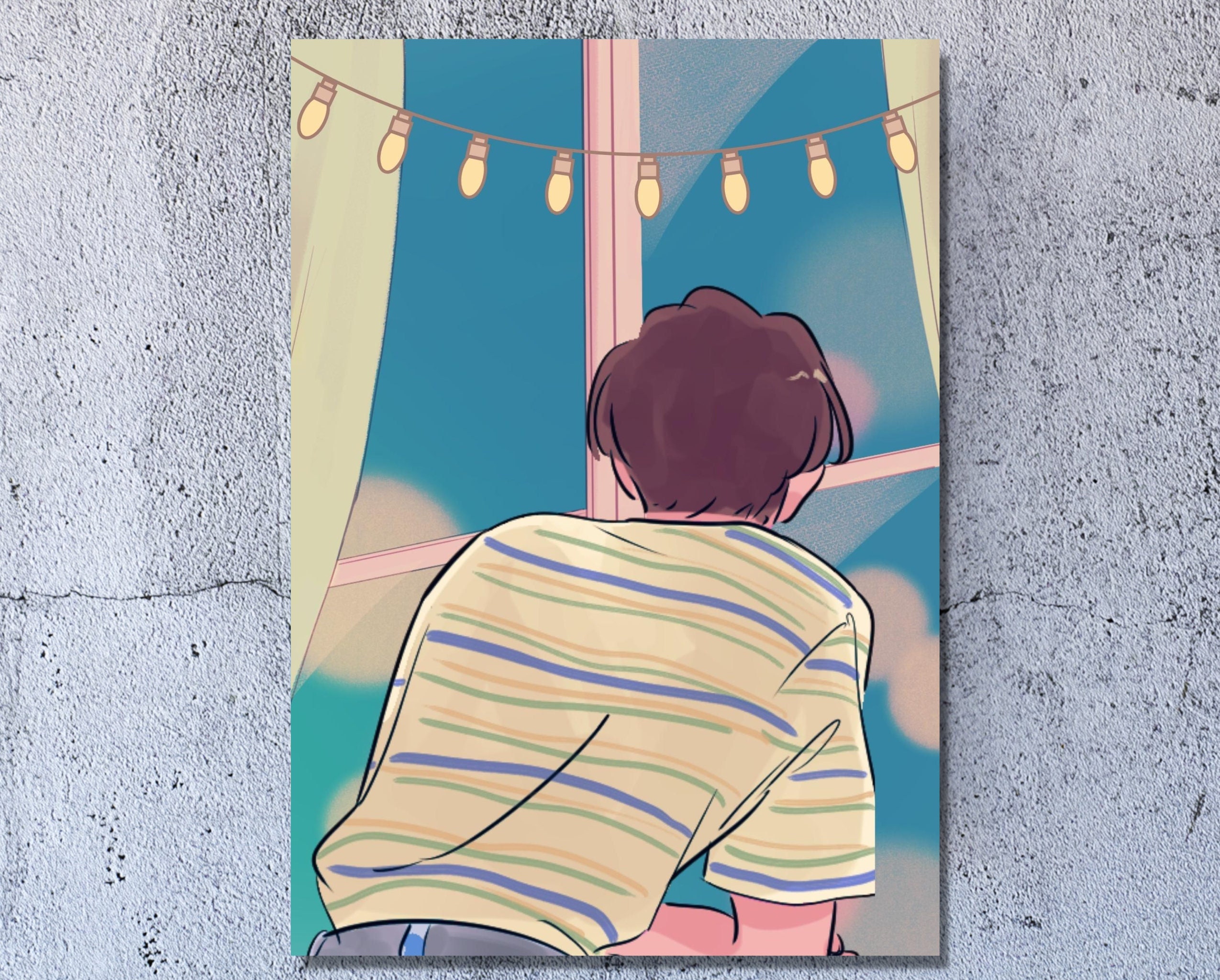 Synthwave Lofi Boy Retro 90s Aesthetic Room Decor Digital Etsy Finland