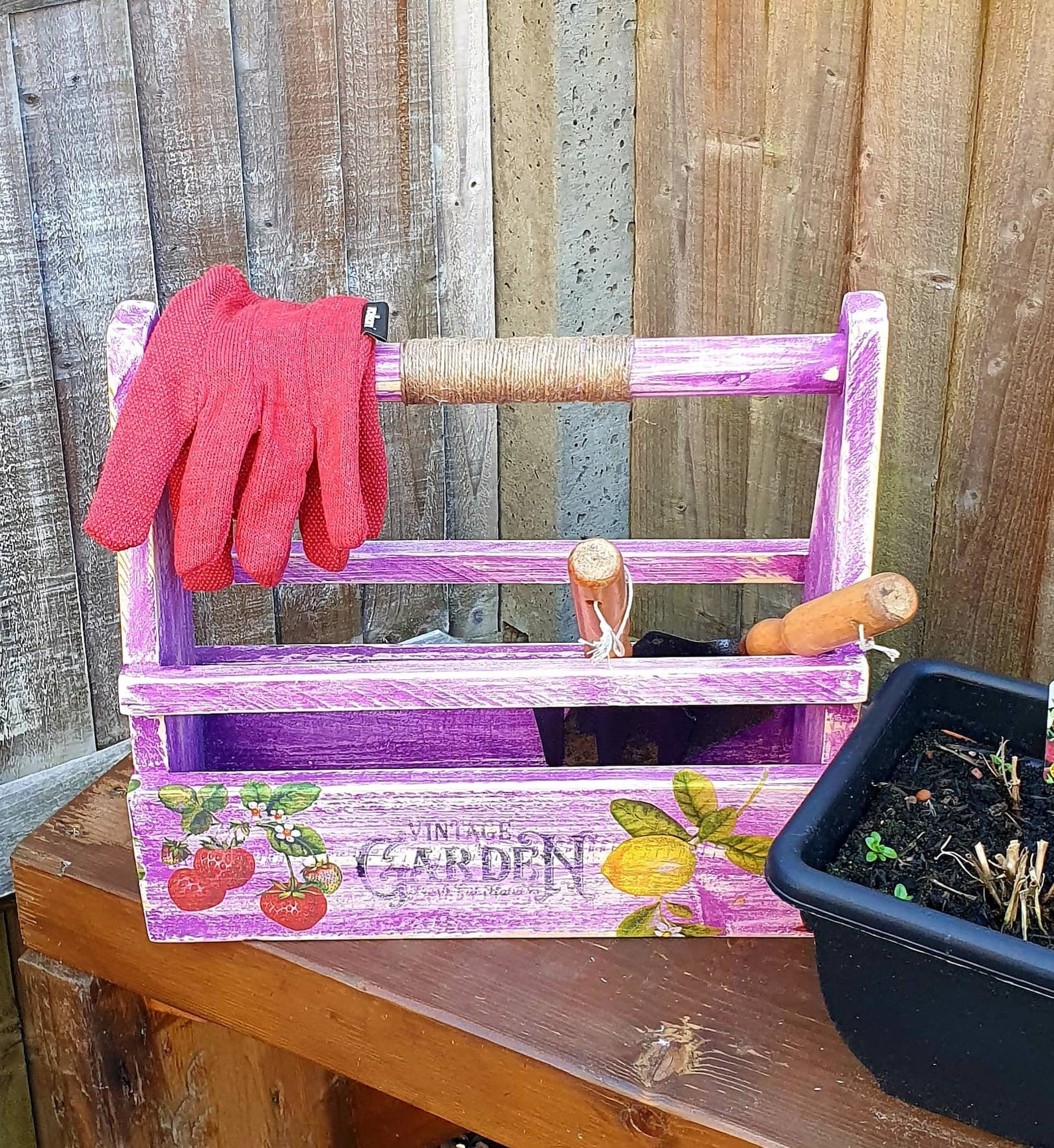 Handmade Garden Tool Holder Garden Trug Reclaimed Wood Etsy UK