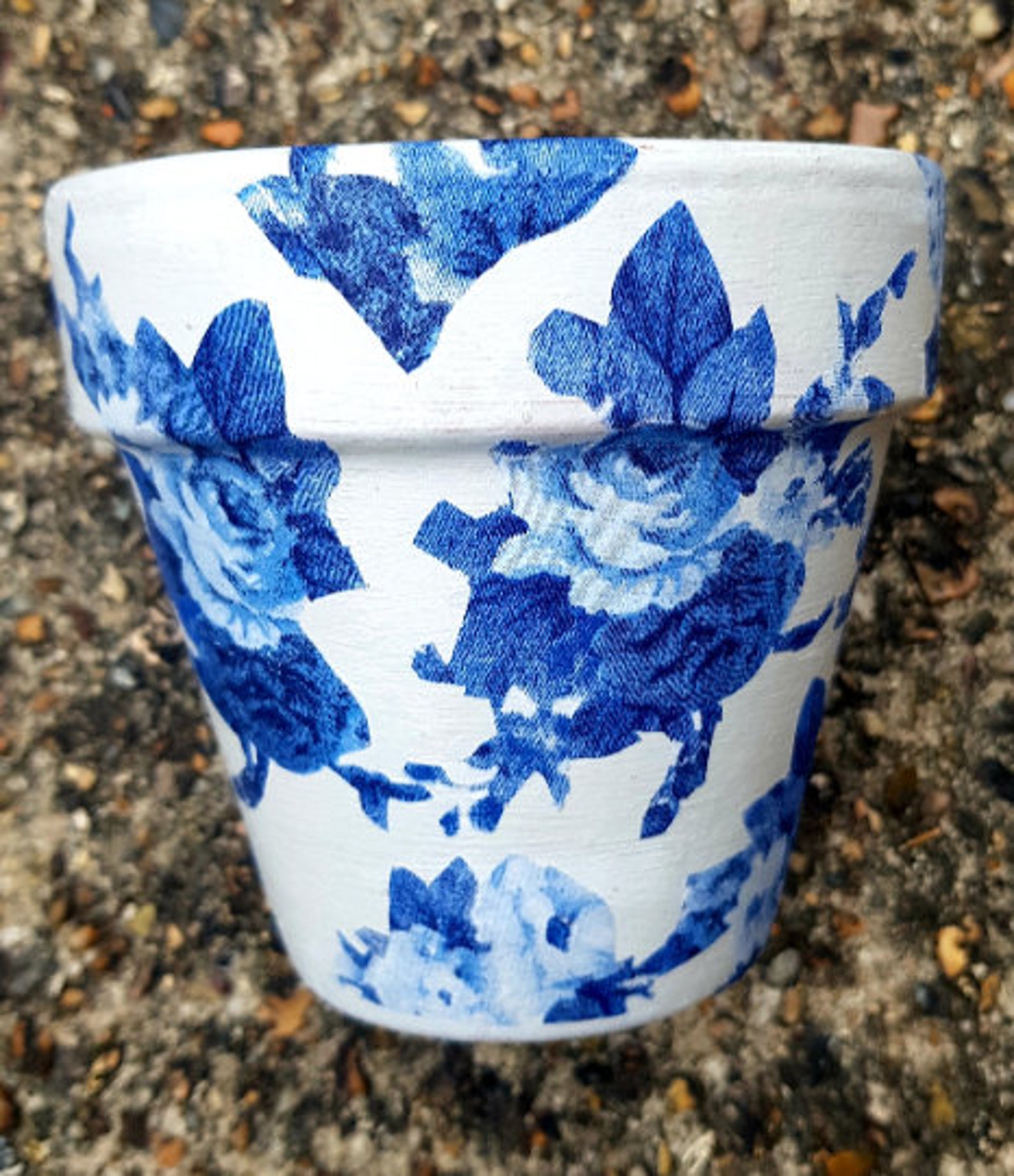 Decoupaged Clay Pot Decoupaged Pot Garden Pot Decorative Etsy