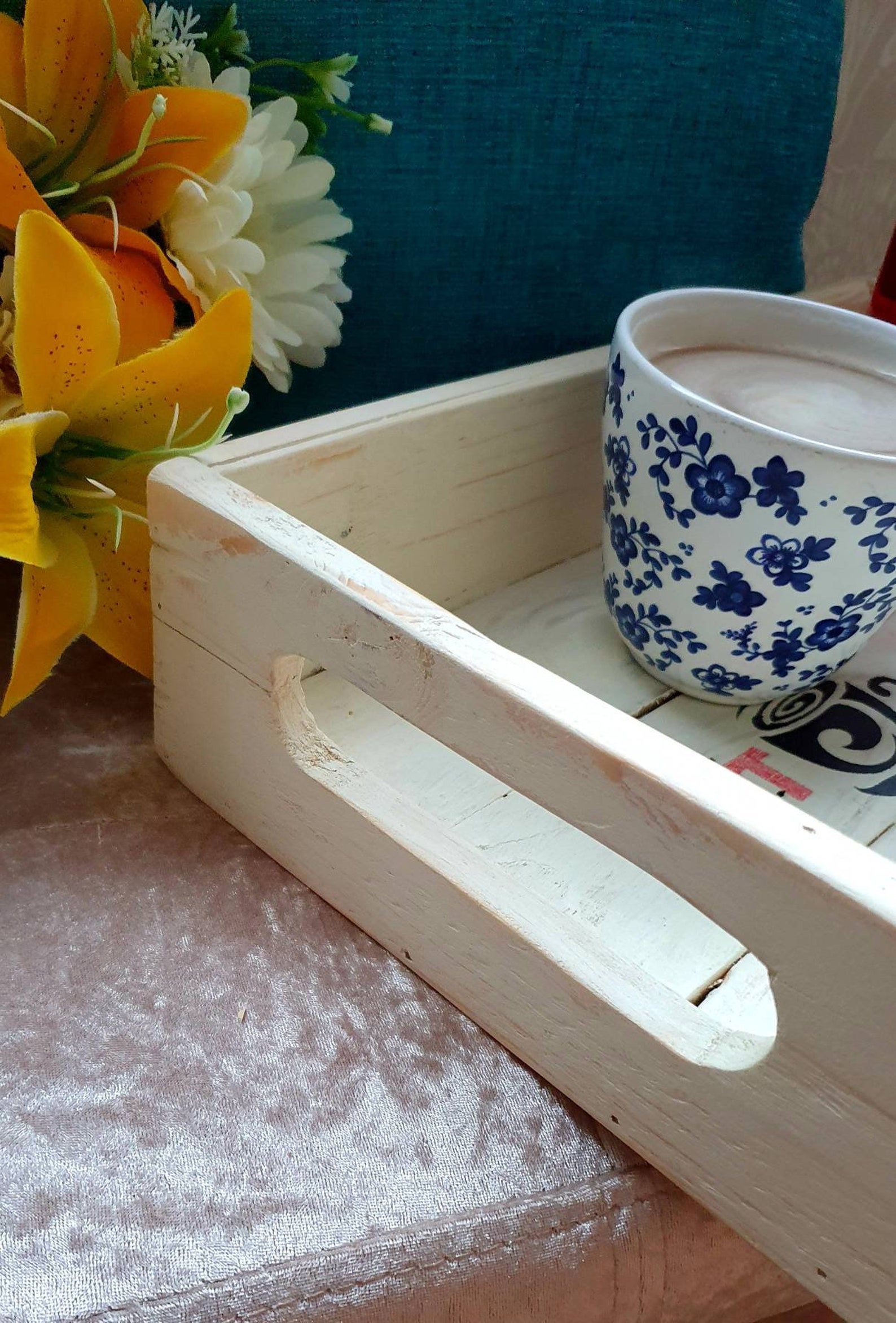 Tea and Coffee Tray Wooden Tea Tray Handmade Pallet Wood Etsy