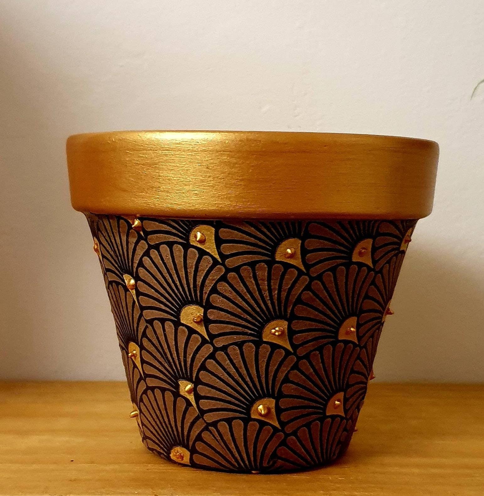 Zenuw koper Spreekwoord Gedecoupaged Art Deco plantenpot / Gedecoupaged plantenbak / - Etsy  Nederland