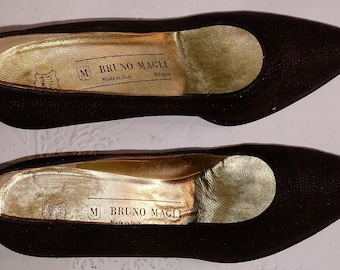 Used Brown Leather Upper Size 6.5B Bruno Magli Womens Pumps Heels