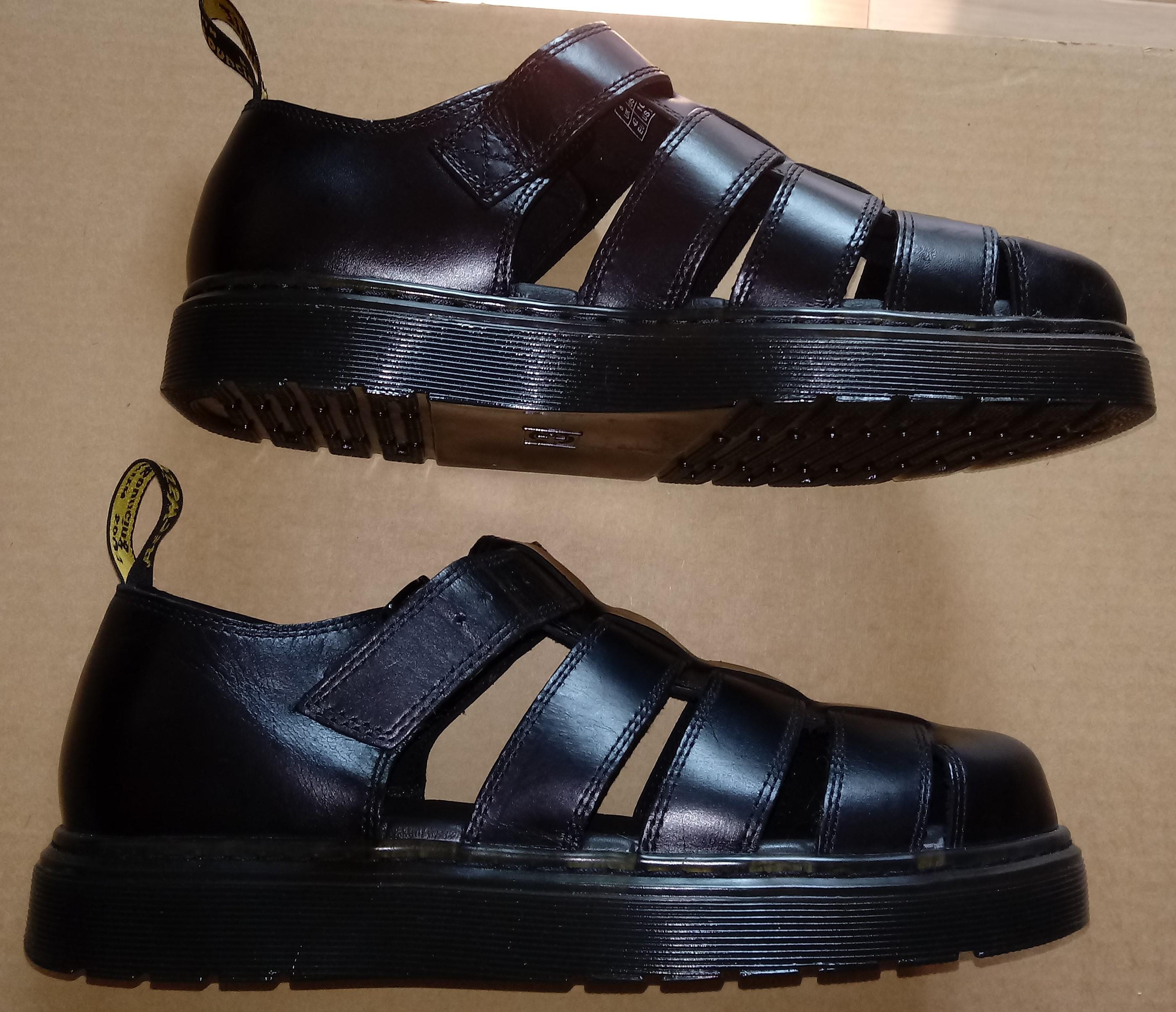 Brand New US Size 9 Men's DR. Marten's Fisherman Black Leather Sandals without tags