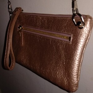 Nueva cartera/correas de muñeca «14th & Union» para teléfono celular en cuero genuino en tono rosa/dorado, 5" x 8,75" x 0,5"