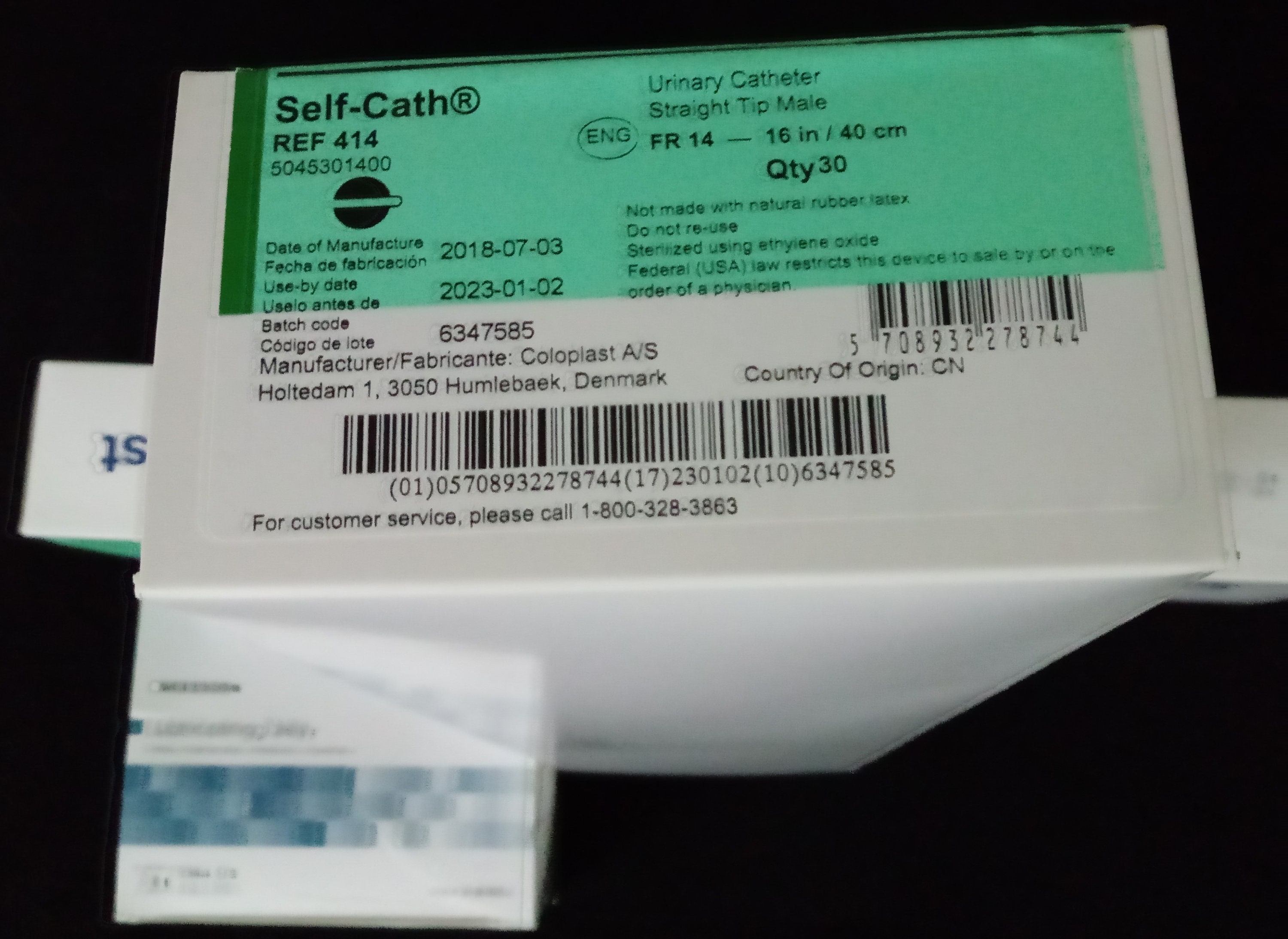Male Intermittent Urinary Self Catheters 'coloplast' Selfcath® Fr14,16
