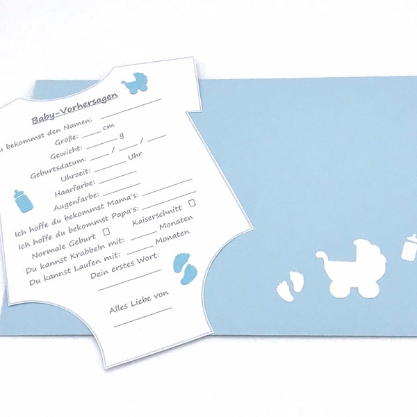 Baby prediction cards for baby shower